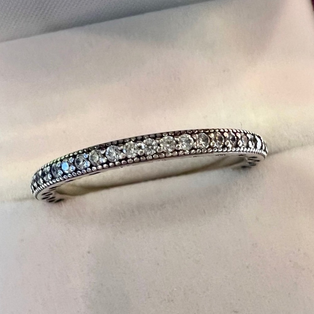 ❌SOLD❌Pandora Sparkle and Hearts CZ Eterity Ring Size 9 - Hard to find size! - Picture 9 of 16